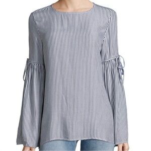 Beach Lunch Lounge women’s knit bell long sleeve top MEDIUM bows tie resort